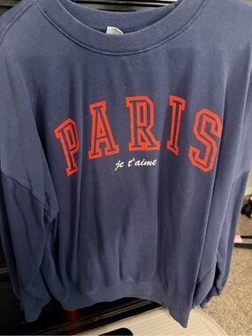 Mighty Fine Navy Crewneck Sweatshirt with Red Chest Lettering